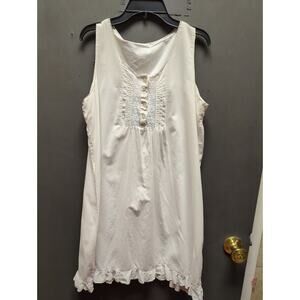 Edwardian French White cotton slip dress nightgown French Medium/ Large antique